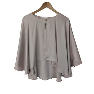 Giani Bernini Satin Capelet Evening Wrap One Size Neutral Beige NWT $58